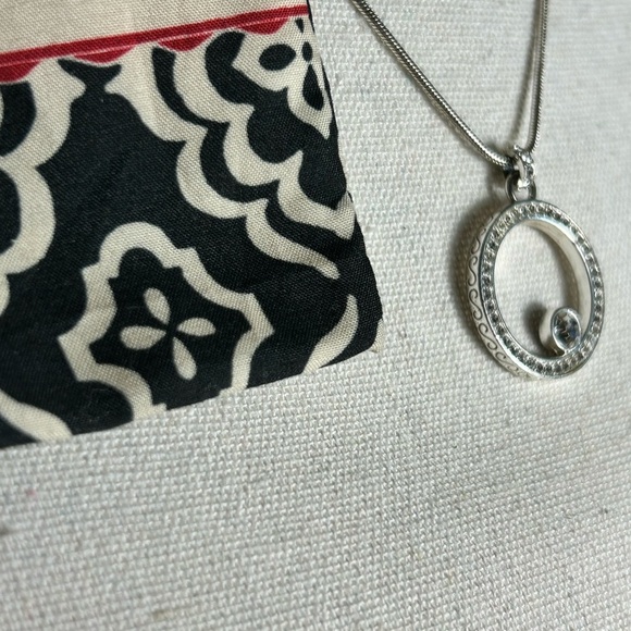 Brighton Starry Night Circle Necklace Silver Plated Crystals Pendant & Cloth Bag - Picture 8 of 12